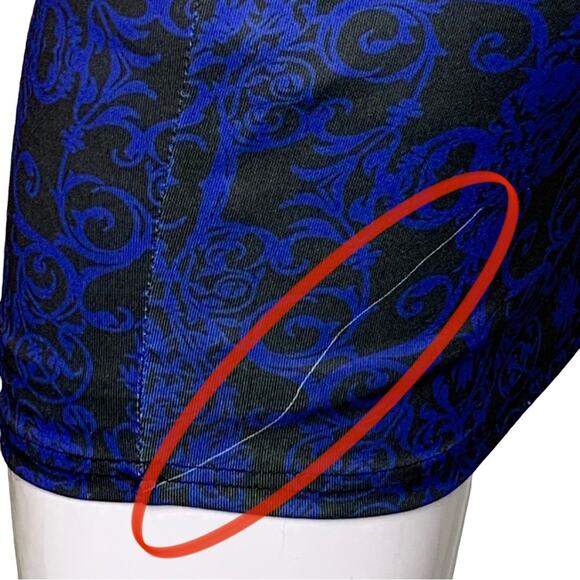 Forever 21 Victorian Baroque Bodycon Size S Sleeveless Blue Black Gold - Picture 13 of 15